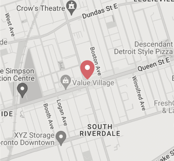Inner Summits Leslieville location map