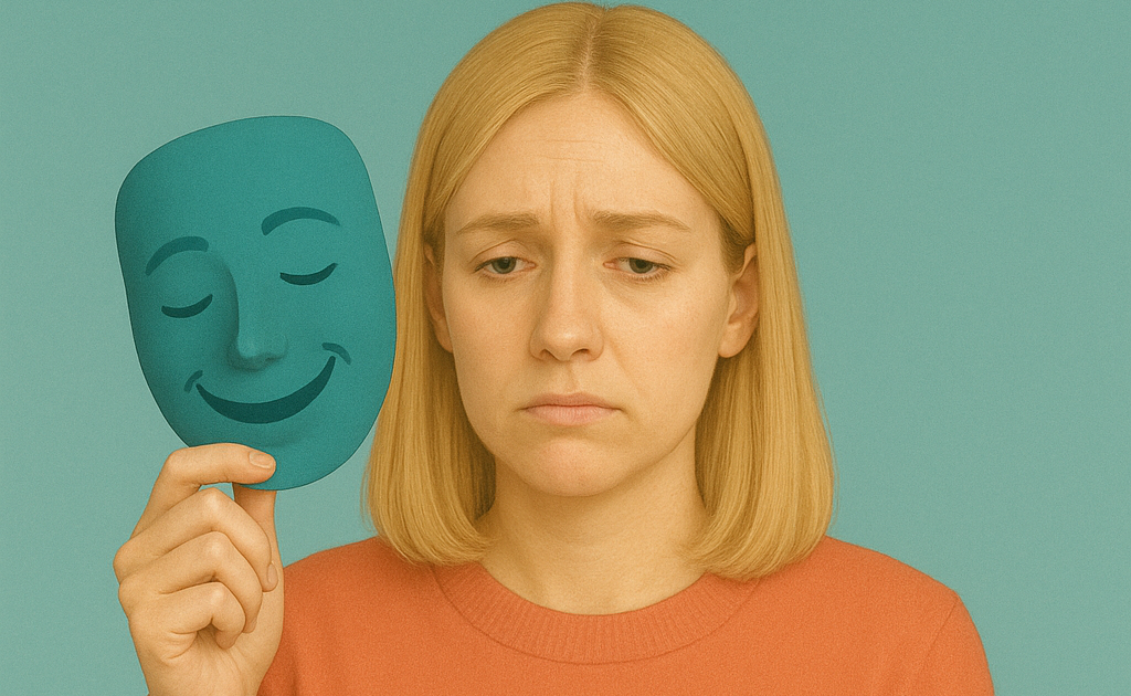 Conceptual image representing functional depression—outwardly high-functioning individual silently struggling with depression, often overlooked in mental health care and counselling in Richmond Hill