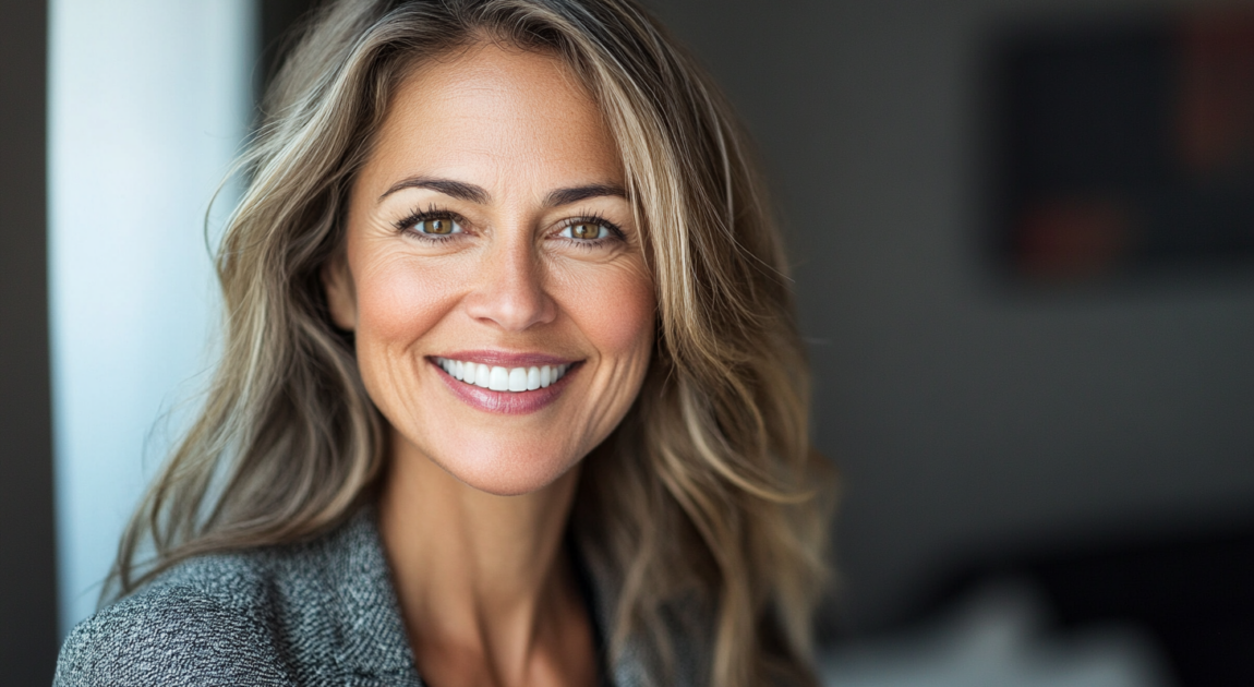 Professional woman with confident smile—representing adult psychotherapy clients seeking clarity and growth in Toronto.