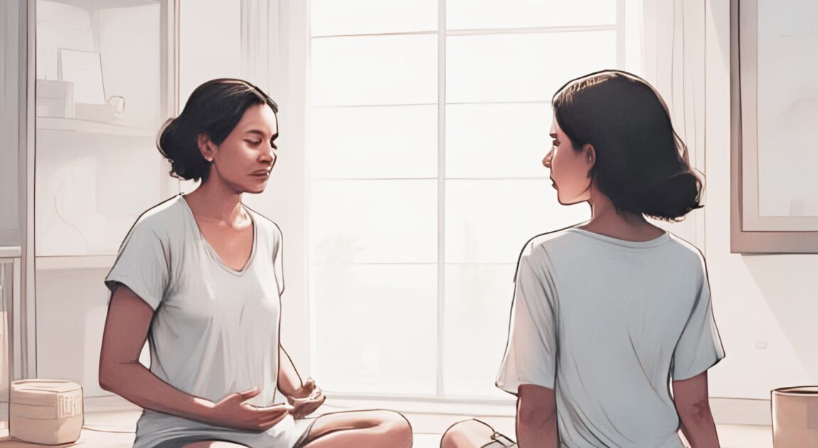 Image of a client and therapist engaged in somatic psychotherapy