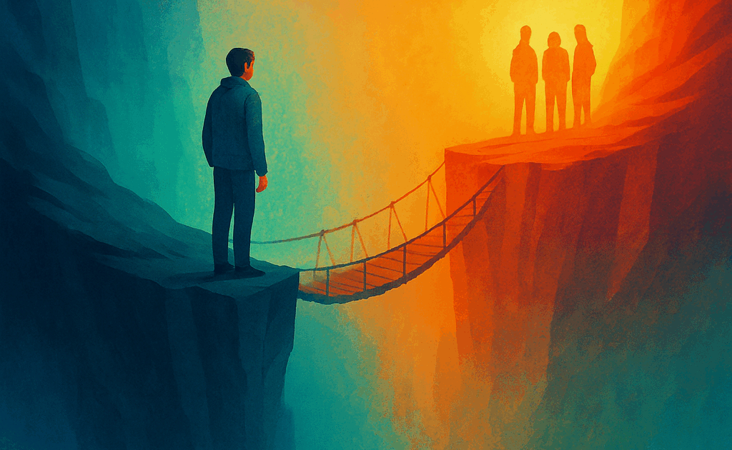 image of person standing away from others in fear of rejection prtraying how social and relationship anxiety shape us and how therapy at vaughan and woodbridge Inner Summits can help.