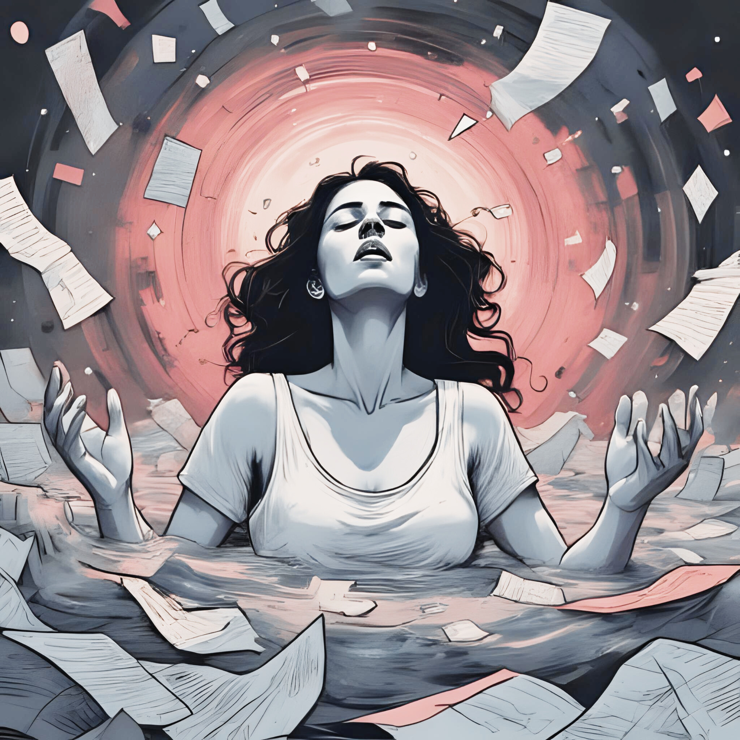 Person depicting stress, anxiety and overwhelm getting help in psychotherapy in Toronto