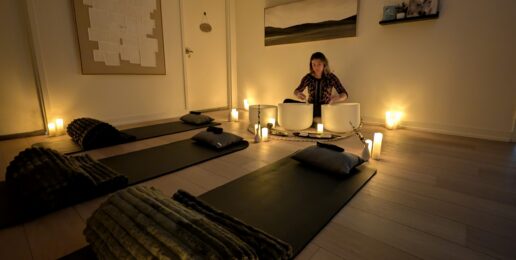 image of person curled up in tension and survival mode, when the body tightens the psoas muscle responds, psychotherapists at Vaughan and Richmond Hill can help with somatic therapy, breathwork and trauma-informed yoga practices to help you